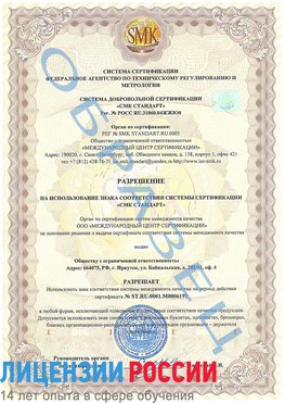 Образец разрешение Кольчугино Сертификат ISO 50001
